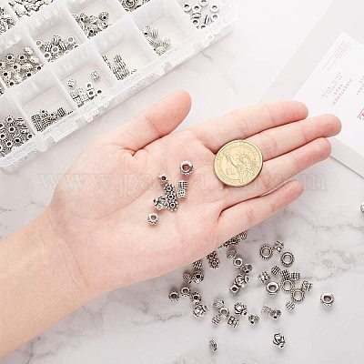 Wholesale PH PandaHall 360pcs 18 Style Spacer Beads Jewelry Bead Charm  Spacers Tibetan Alloy Metal Spacers for Jewelry Making DIY Bracelets  Necklace Craft 