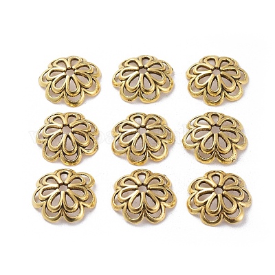 Причудливые шапочки для бус из сплава PALLOY-00791-AG-RS-1