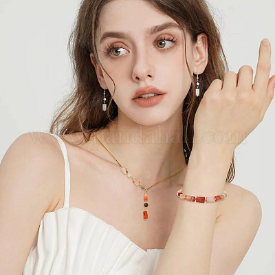 2 нити бусин из натурального оранжевого ботсванского агата G-FH0002-39-1