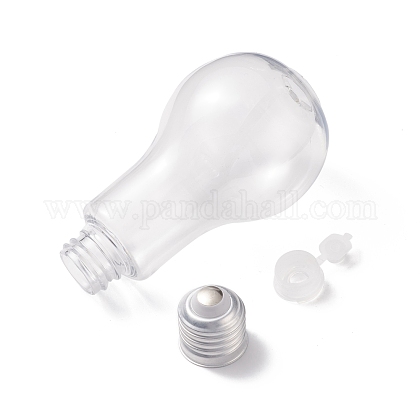 (Defective Closeout Sale: Less Accessories) Creative Plastic Light Bulb Shaped Bottle AJEW-XCP0001-73-1