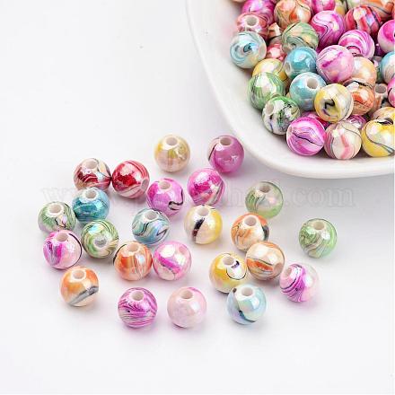 Perles acryliques ab vague de couleur imprimés MACR-Q151B-M-1