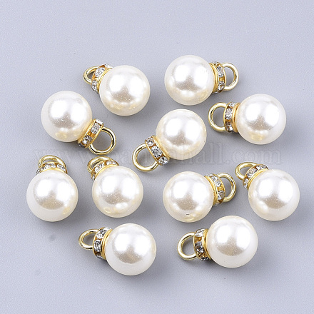 Colgantes de perlas de imitación de plástico abs de alto brillo X-RB-T011-01C-G-1