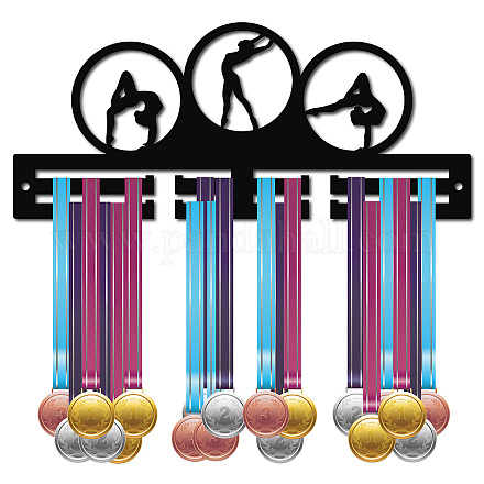 CREATCABIN Acrylic Medal Holder Gymnastics Dance Medal Hanger Display Sports Medal Hooks Stand Wall Mount Hanger Hanging for Home Badge 2 Lines Athletes Medalist Running Soccer Over 20 Medals AJEW-WH0296-014-1