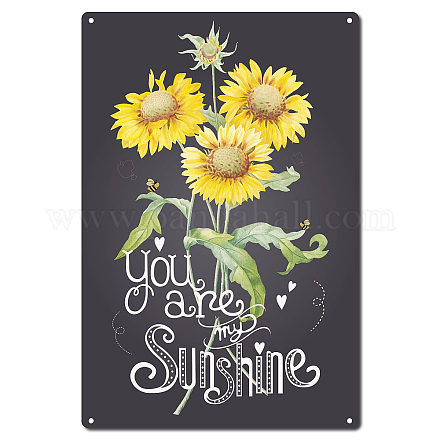 CREATCABIN You Are My Sunshine Tin Sign Vintage Metal Signs Iron Painting Retro Plaque Poster for Kitchen Cafe Farmhouse Wall Art Decor AJEW-WH0157-008-1