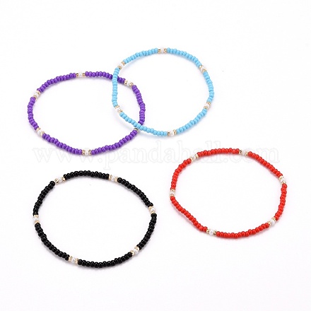 Perles de rocaille de verre étirer bracelets BJEW-JB06296-1
