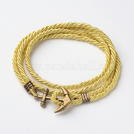 Bracelets enveloppés de deux boucles en cordon de polyester BJEW-M193-01-1