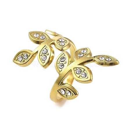 Открытое кольцо-манжета из нержавеющей стали 304 с ионным покрытием (IP) для женщин RJEW-F166-12G-02-1