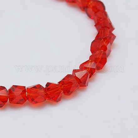 Bicone Shaped Crystal Glass Beads Strands GLAA-F005-A06-1
