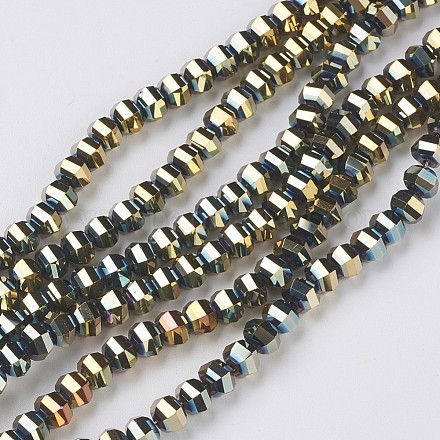 Electroplate Glass Beads Strands EGLA-L012-B-FP02-1