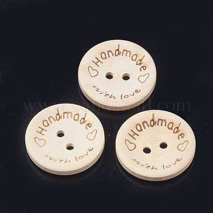 2-Agujero botones de madera X-WOOD-S040-42-1