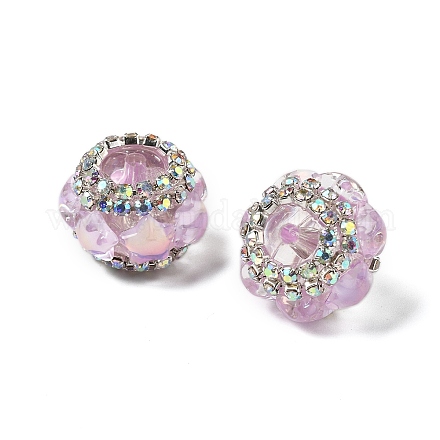 Акриловые бусины-рондели со стразами OACR-S048-02I-1