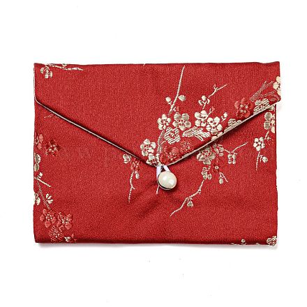 Sacchetti per riporre gioielli in tessuto floreale in stile cinese AJEW-D065-01C-01-1