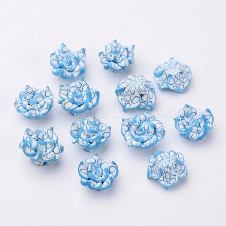 Handmade Polymer Clay 3D Flower Beads CLAY-M002-02A-1