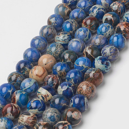Brins de perles de jaspe impérial naturel G-N160-6-1