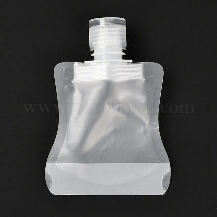 ペットのプラスチック製トラベルバッグ  マットスタイルの空の詰め替え可能なバッグ  キャップ付きの長方形  化粧品用  透明  11.1cm  容量：30ml（1.01液量オンス） ABAG-I006-03-1