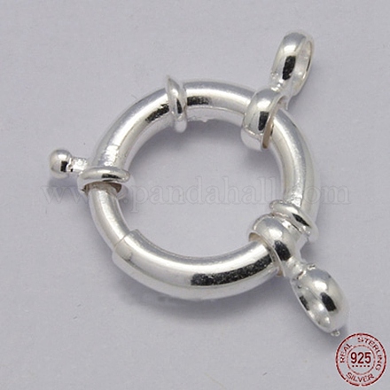925 cierre de anillos de resorte de plata esterlina X-STER-A007-13B-1