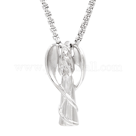 Colliers avec pendentif ange en acier inoxydable pour femmes WQ2654-1-1