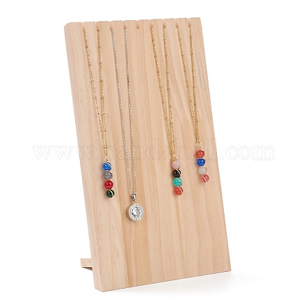 Collier en bois bijoux porte-collier BDIS-WH0002-04-1