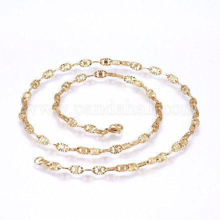 304 Stainless Steel Mariner Link Chain Necklaces NJEW-P226-04G-1