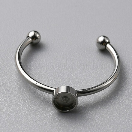 304 Stainless Steel Cuff Ring Components FIND-WH0129-74A-P-1