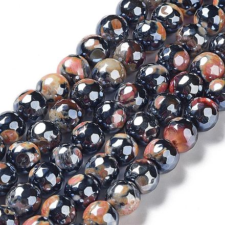 Galvanisieren natürliche Achat Perlen Stränge G-G0006-A01-01-1