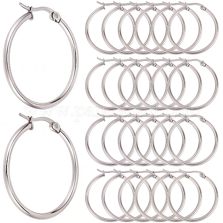 30 пара серег-колец из нержавеющей стали 304 EJEW-SP0001-02A-P-1