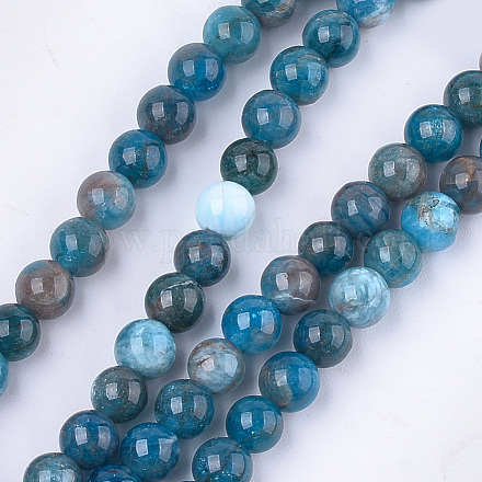 Natural Apatite Beads Strands X-G-S333-6mm-031-1