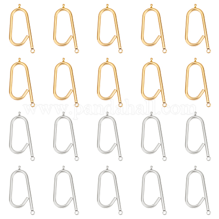 UNICRAFTALE 20Pcs 2 Colors Asymmetric Connector Charms 304 Stainless Steel Link Charms 28x12x1.5mm Connector Pendants 1.5mm Double Hole Link Earring Pendants Necklace Pendants for Jewelery Making STAS-UN0038-38-1