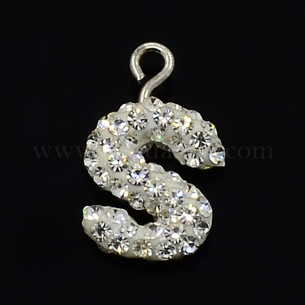 Glittering Polymer Clay with Austrian Crystal Charms Pendants SWARJ-M008-001-S-1