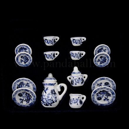 Мини-синий и белый фарфоровый чайный сервиз BOTT-PW0001-213A-03-1