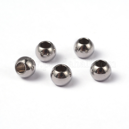 Intercalaires perles en 202 acier inoxydable STAS-O091-4mm-04P-1