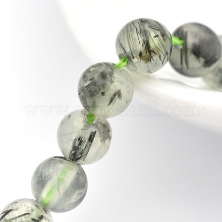 Préhnite naturelles perles rondes brins G-P088-52-8mm-1