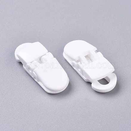 Eco-Friendly Opaque Solid Colour Plastic Baby Pacifier Holder Clip KY-L077-02K-1