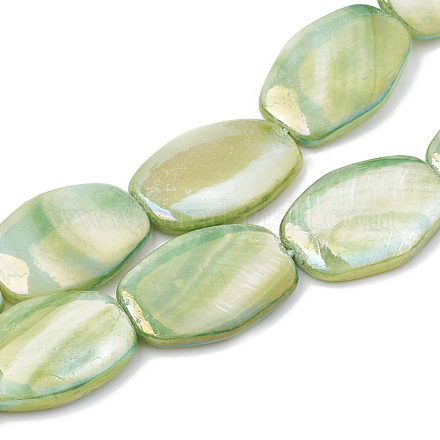 Brins de perles de coquille d'eau douce de couleur ab X-SHEL-T009-04C-1