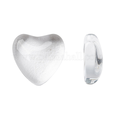 Cabochons cardiaques de verre transparent X-GGLA-R021-8mm-1
