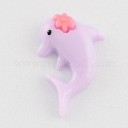 Scrapbook Embellishments Flatback Cute Dolphin Plastic Resin Cabochons CRES-Q130-01-1