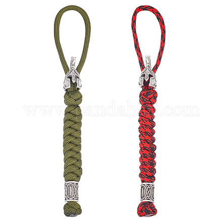2 шт. 2 цвета ручной работы из спартанского нейлонового парашютного шнура подвесные украшения для мужчин KEYC-HY0001-32-1