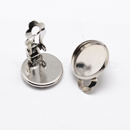 Brass Clip-on Earring Settings KK-I007-P-NF-1