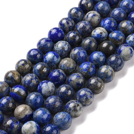 Lapis lazuli naturales hebras de perlas redondas G-E262-01-10mm-1