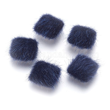 Faux Mink Fur Covered Cabochons WOVE-F021-04S-01-1