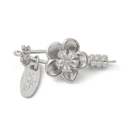 Латунные микро проложить кубического циркония раз за застежками KK-U052-12P-1