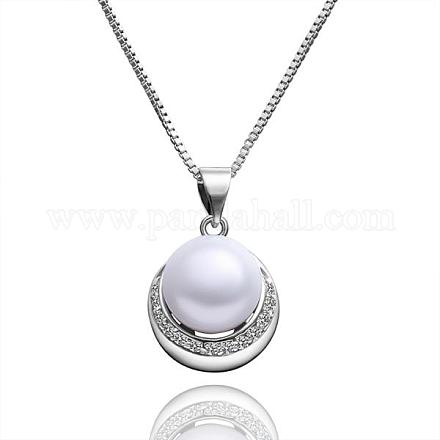 Beautiful Brass Rhinestone and Imitation Pearl Pendants for Girl Friend Best Gift KY-BB10196-1