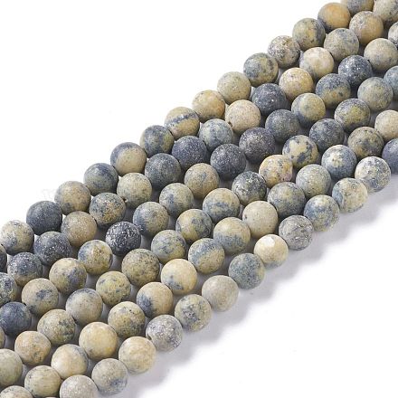 Brins de perles turquoise jaune naturel (jaspe) X-G-H245-02B-1
