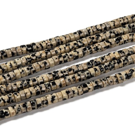 Chapelets de perles en jaspe dalmatien naturelle G-L528-10-1