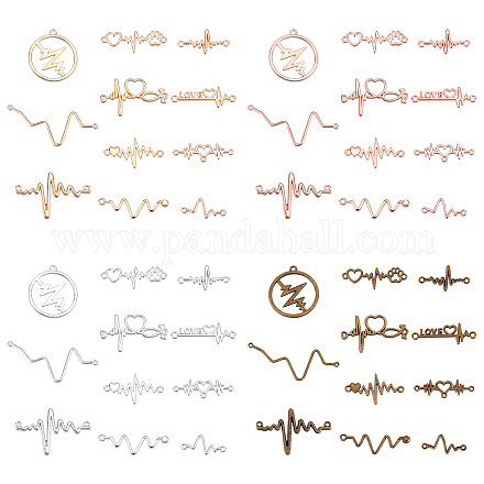 44 шт. 4-цветный сплав с открытыми задними рамками FIND-PH0003-03-1