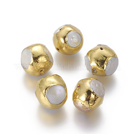 Perlas naturales abalorios de agua dulce cultivadas PEAR-F011-09G-1