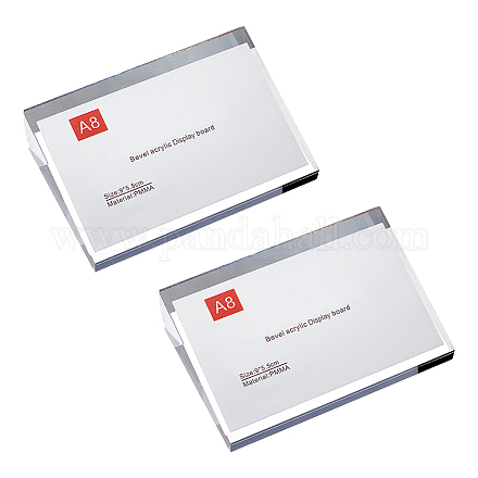 Настольный прямоугольный акриловый держатель для визиток AJEW-WH0650-89A-1