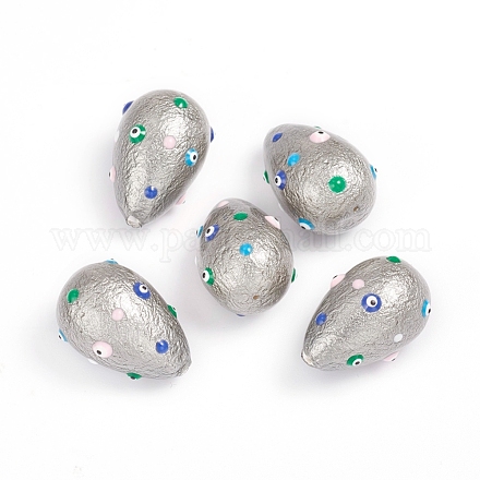 Paint Sprayed Shell Pearl Beads X-BSHE-I010-09A-1