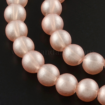 Chapelets de perles en verre peinte par pulvérisation opaque X-DGLA-R050-8mm-67-1