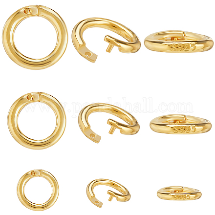 9 шт. 3 стиля 925 серебряных кольца-замка STER-BBC0006-99-1